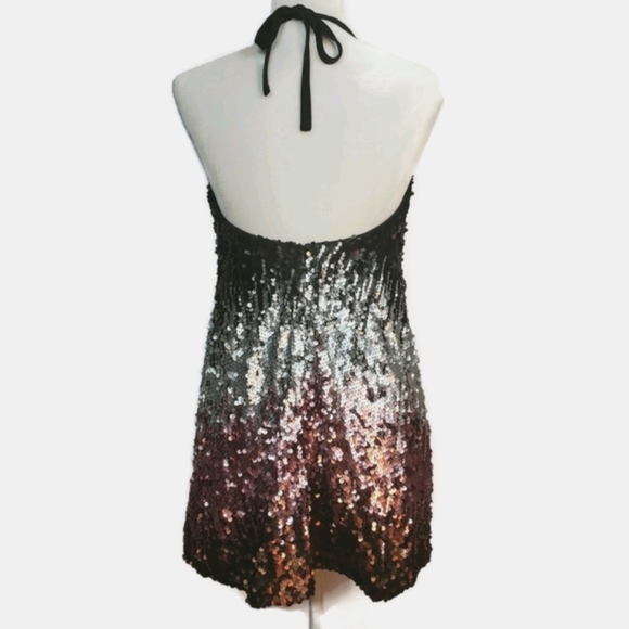 Tobi Till Sundown Halter Sequin Ombre Dress Small - Picture 8 of 8